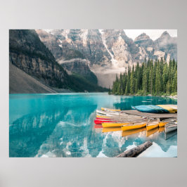 Poster Canoas no Parque Nacional do Lago Moraine Banff no