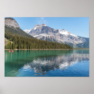 Poster Canoe no famoso Lago Emerald - Yoho NP, Canadá