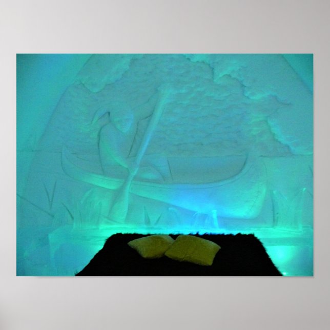 Poster Canoé Room no Hotel de Glace, Quebec, Canadá (Frente)