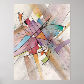 Poster CANTATA em PASTEL MAJOR Abstrato Watercolor Art
