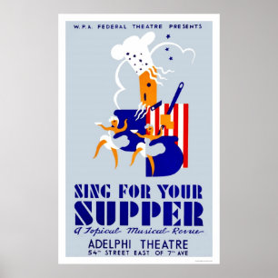 Póster Cante para o Musical da ceia WPA 1939