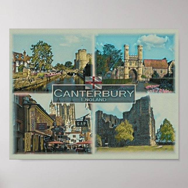 Poster Canterbury - Inglaterra - Europa - (Frente)
