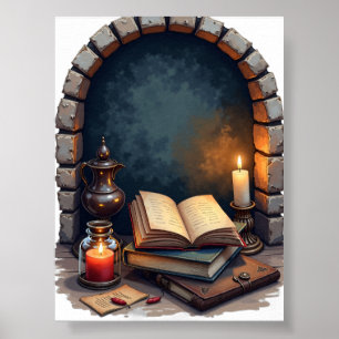 Poster Cantinho de Leitura Dark Academia Booktok Bibliote
