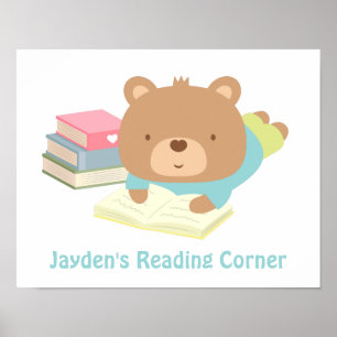 Póster Cantinho de Leitura de Livros do Ursinho Teddy Fof
