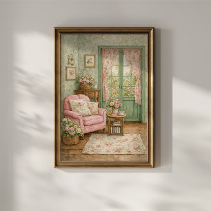 Poster Canto de Leitura de Jardim Shabby Chic