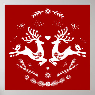 Poster Canto Festivo Escandi Vermelho, Velho Natal