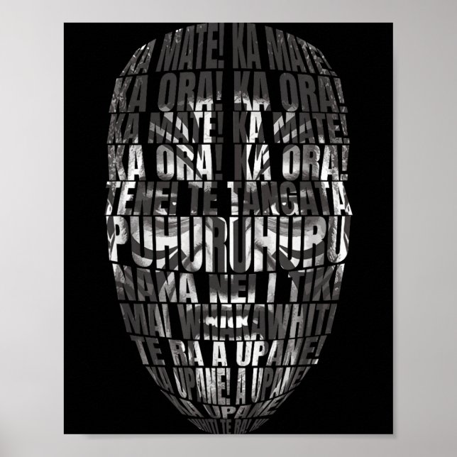 Poster Canto haka neozelandês rugby nova zelândia  (Frente)
