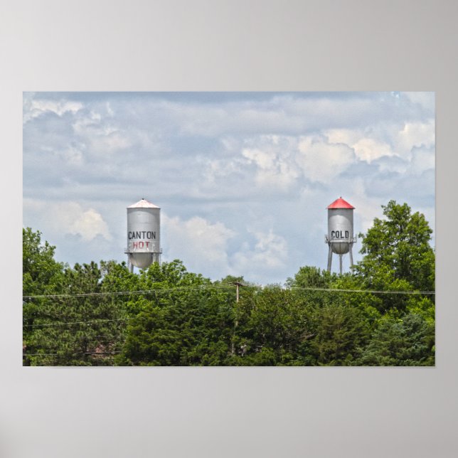 Poster Canton, Kansas, Torres de Água Fria e Quente (Frente)