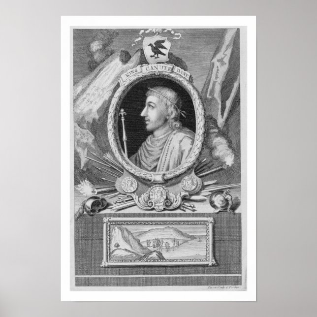 Poster Canute the Excelente (d.1035) King of England, Din (Frente)