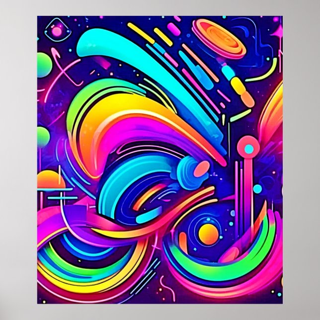 Poster Canvas Cósmica: Um Universo de Cor (Frente)