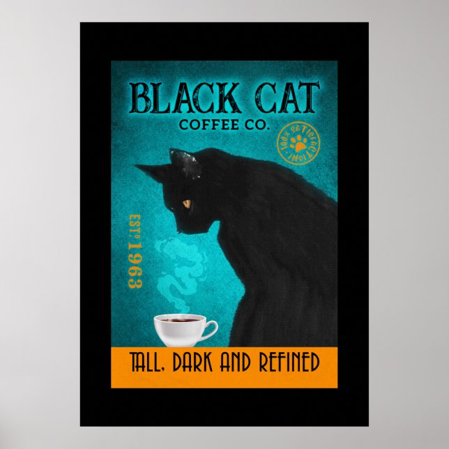 Poster Canvas da Companhia de Café de Gato Negro (Frente)