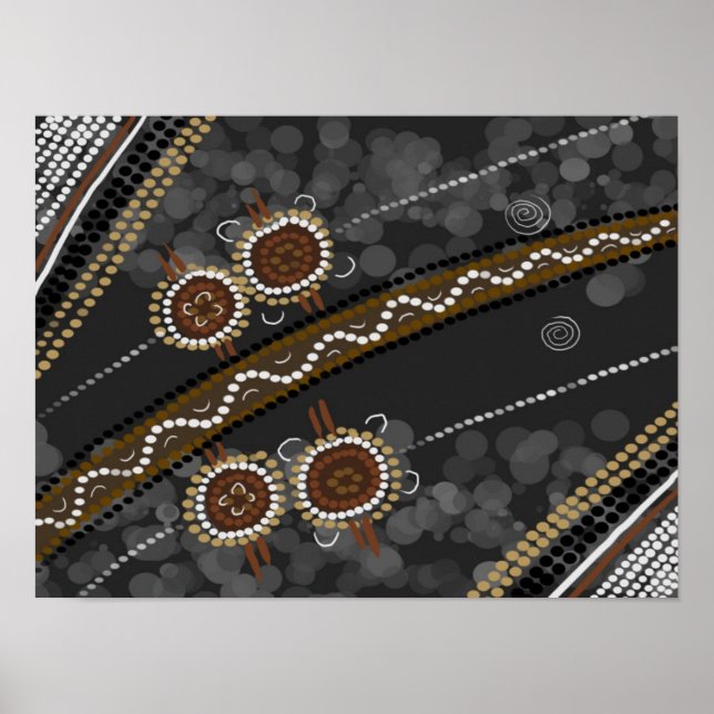Poster Canvas de Arte Aboriginal - Tribos Perdidas (Frente)
