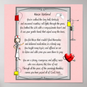 Poster Canvas de Arte da Enfermeira aposentada por Gail G