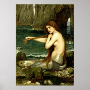 Poster Canvas de belas artes do ~ da sereia (umas 1901)