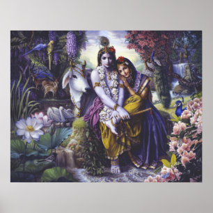 Póster canvas de Casal All-Attrative Radha Krishna
