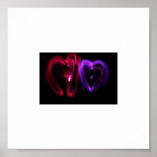 Póster Canvas de Corações Laser