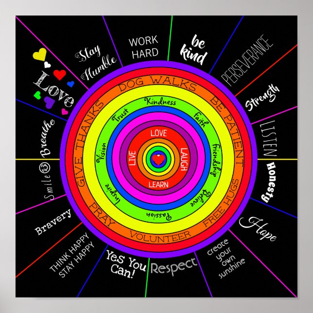 Poster Canvas de Palavras Motivacionais e Inspiracionais (Frente)