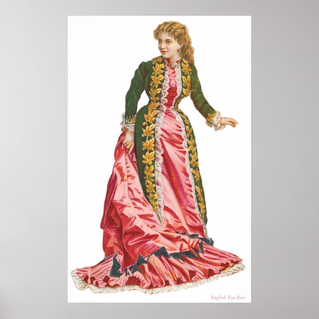 POSTER CANVAS DE PAREDE - ROSA DE CHÁ INGLÊS - PRESENTES (Frente)