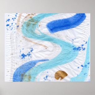 Poster Canvas de Textura de Abstrato do Blues 030