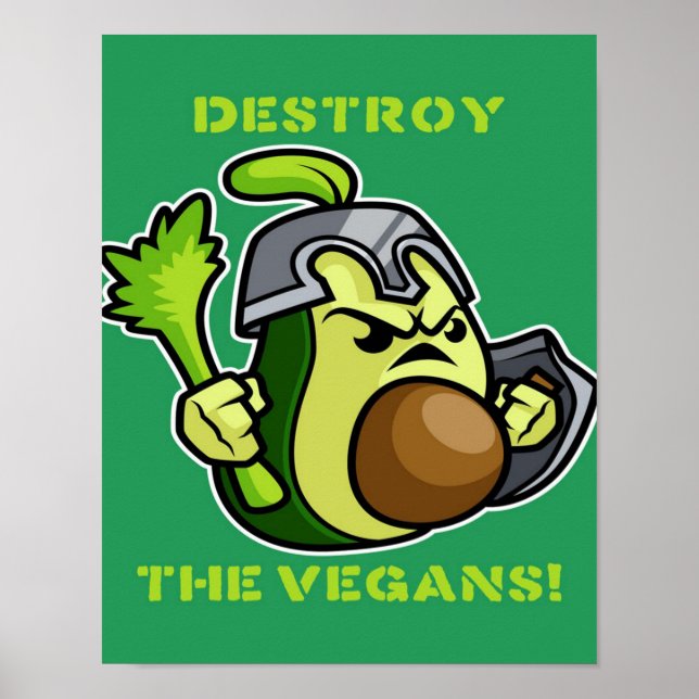 Poster Canvas do Cavaleiro Anti Vegan Avocado (Frente)