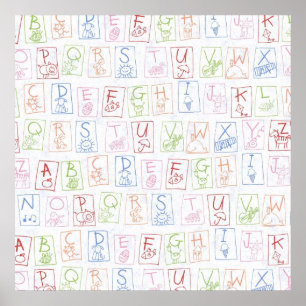 Poster Canvas do contexto de ABC do pastel