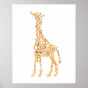 Póster Canvas do girafa