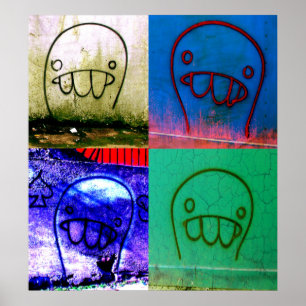 Poster Canvas dos caráteres dos grafites