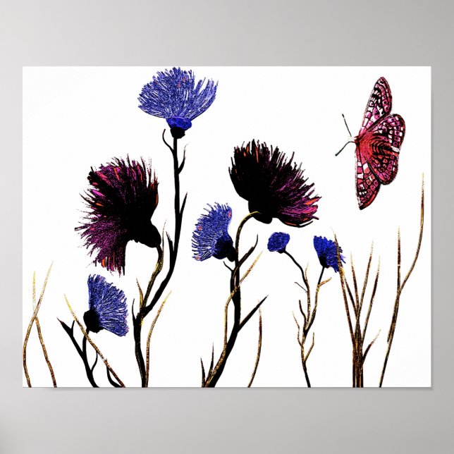 Poster Canvas Floral abstrato (Frente)