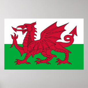 Poster Canvas Impressas com Flag of Wales