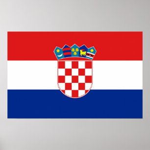 Póster Canvas impressas com sinalizador da Croácia