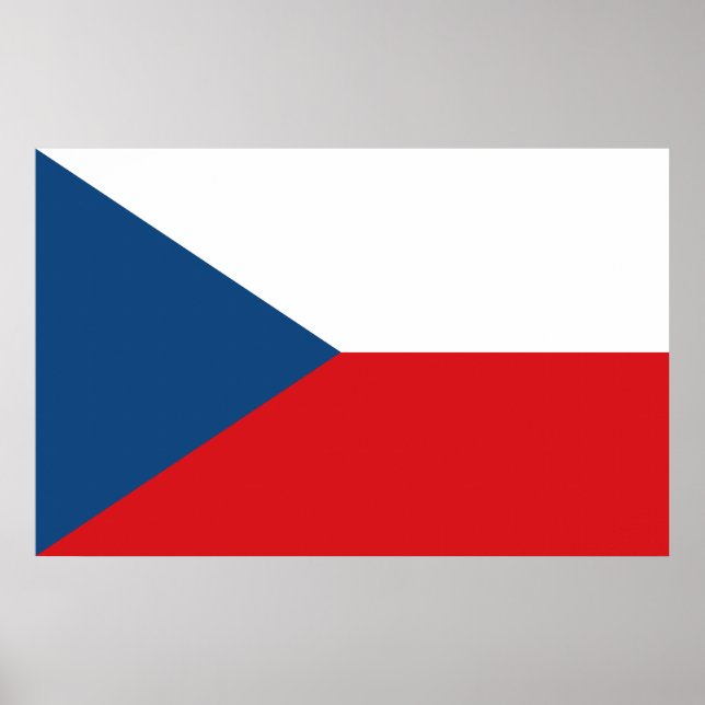 Poster Canvas impressas com sinalizador da Tchechia (Frente)