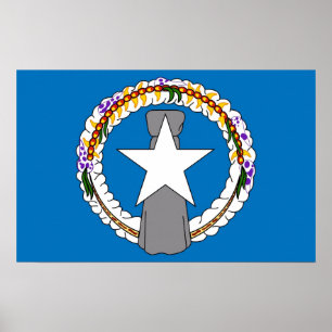 Poster Canvas impressas com sinalizador do Norte Mariana