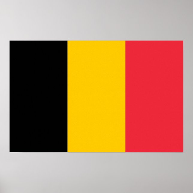 Poster Canvas Print com Flag da Bélgica (Frente)