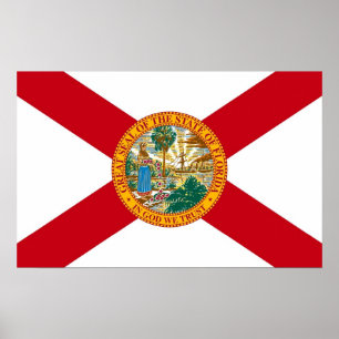 Póster Canvas Print com Flag da Flórida, EUA