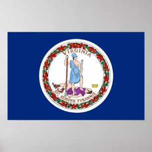 Poster Canvas Print com Flag da Virginia, EUA