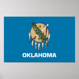 Póster Canvas Print com Flag de Oklahoma, EUA