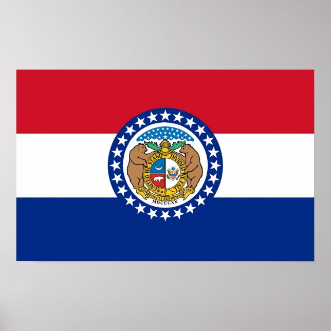 Poster Canvas Print com Flag do Missouri, EUA (Frente)