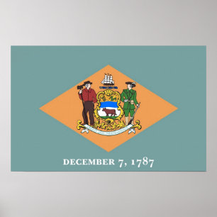 Póster Canvas Print com Flag of Delaware, EUA