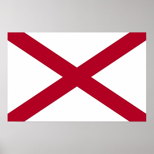 Póster Canvas Print with Flag of Alabama, EUA (Frente)
