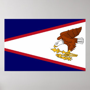 Póster Canvas Print with Flag of American Samoa, EUA