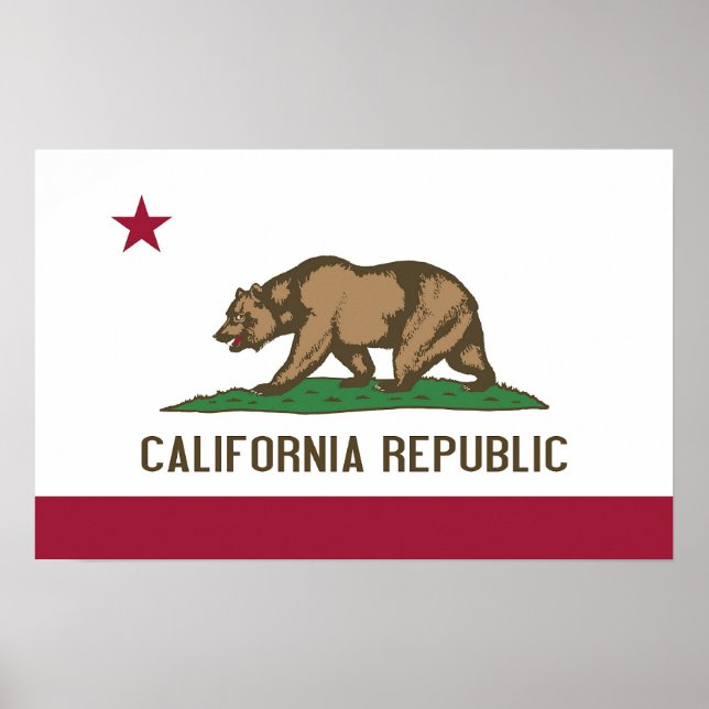 Póster Canvas Print with Flag of California, EUA (Frente)