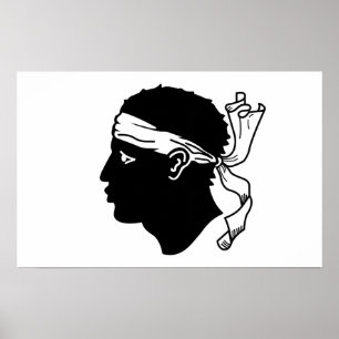 Poster Canvas Print with Flag of Corsica, França