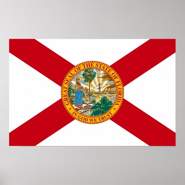 Póster Canvas Print with Flag of Florida, EUA (Frente)