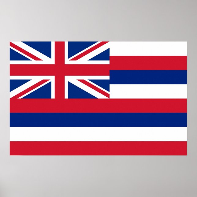 Póster Canvas Print with Flag of Hawaii, EUA (Frente)