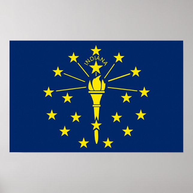 Poster Canvas Print with Flag of Indiana, EUA (Frente)