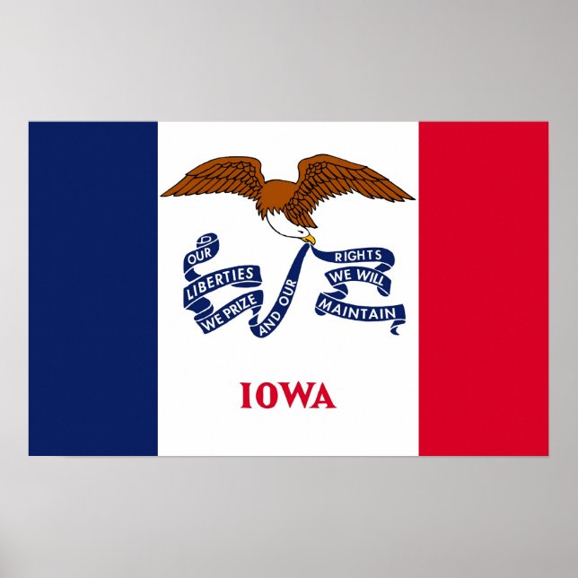 Poster Canvas Print with Flag of Iowa, EUA (Frente)