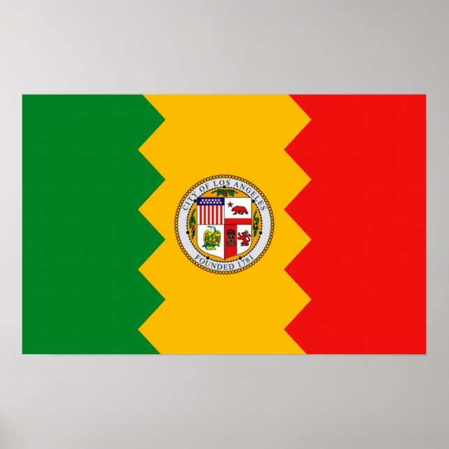 Póster Canvas Print with Flag of Los Angeles, Califórnia (Frente)