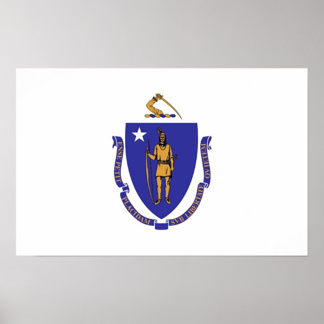 Poster Canvas Print with Flag of Massachusetts, EUA (Frente)