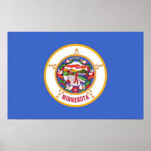 Póster Canvas Print with Flag of Minnesota, EUA