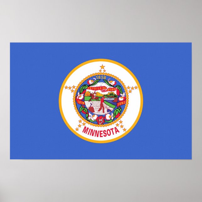 Póster Canvas Print with Flag of Minnesota, EUA (Frente)